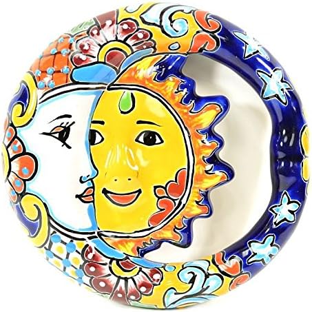 Multi Color Sun Moon Eclipse Talavera Wall Hanging 8 Inch