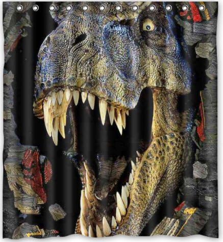 66"x72" Inches Dinosaurs Shower Curtain New Waterproof Polyester Fabric Bath Curtain ( Shower Rings Included )