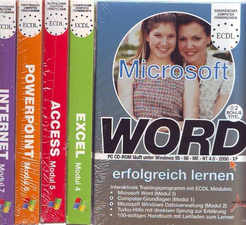 ECDL Europäischer Computer Führerschein Komplettset Interaktives Trainingsprogramm Microsoft Outlock Internet Modul 7 /PowerPoint Modul 6 /Access Modul 5 / Word Modul 3/ Excel Modul 4 / Erfolgreich lernen mit 2 Bonus Programmen Computer Grundlagen Modul ! + Microsoft Windows Dateiverwaltung Modul 2
