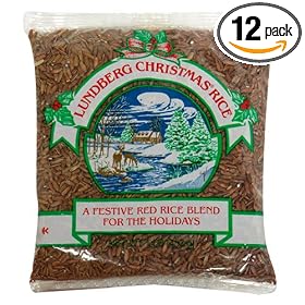 Lundberg Christmas Rice, Gourmet Natural Brown Rice Blend, 16-Ounce Bags (Pack of 12)