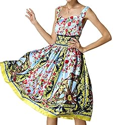 Summer Knee Length Floral Print Pleated Sleeveless Silk Jumper/Maxi Dress 