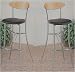Kitchen & Housewares : Set of 2 Contemporary Style Black & Natural Finish Bar Stools
