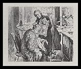 Adolf Friedrich Erdmann of Menzel (Illustration of Heinrich von Kleist`s "The Broken Jug," The writer finds the light village judge Adam when connecting to the leg) Framed Art Poster Print - 11" X 17"
