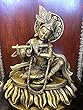 Seated Krishna Statue Playing the Flute Brass Figurine Hindu God Idol 8" Seated Krishna Statue Playing the Flute Brass Figurine Hindu God Idol 8"