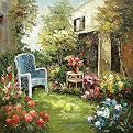 Christos Garden Original Handpainted by L. Tiva- 32x32x1.5"