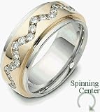 37 Diamond Platinum and 18 Karat Gold Comfort Fit Wedding Band Ring