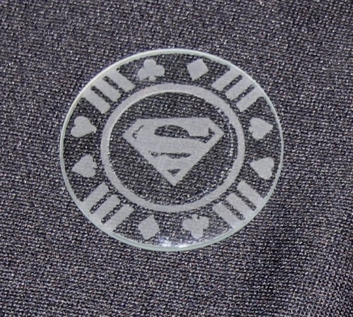 DC Comics Superman Emblem Etched Glass Card Guard Dealer Button