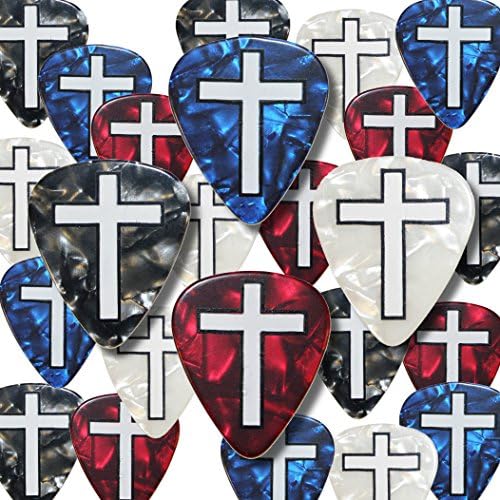 Christian Cross Guitar Picks, 24 Pack, Medium (.71mm)