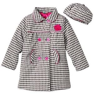 Al & Ray Houndstooth Coat & Hat Set Size 5/6 Brown & Pink