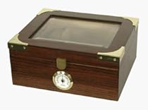 The Elegant 25-50 Cigar Glass Top Humidor