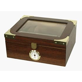 The Elegant 25-50 Cigar Glass Top Humidor
