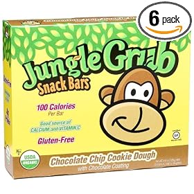 Jungle Grub Snack BarsChocolate Chip Cookie Dough Snack Bars, 5-Count, 4.4 Ounce Boxes (Pack of 6)