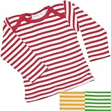 Under The Nile Organic Cotton Lap Shoulder Tee - Available in Red, Yellow or Green Stripe, Sizes 6-24M