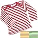 Under The Nile Organic Cotton Lap Shoulder Tee - Available in Red, Yellow or Green Stripe, Sizes 6-24M (12-18M, Yellow Stripe)