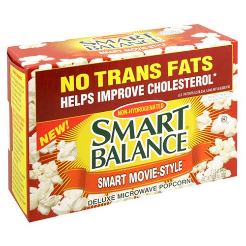 Smart Balance Deluxe Microwave Popcorn, Smart Movie-Style, 3-Count Box of 3.5-Ounce Bag (Pack of 6)