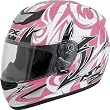 AFX Full Multi Adult FX-95 Street Motorcycle Helmet w/ Free B&F Heart Sticker Bundle - Pink
