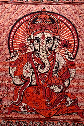 Rajasthancreations Indian Batik Lord Ganesha Tapestry / Wall Hanging Hippie