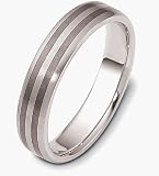 Titanium and Platinum 5mm Wedding Band Ring