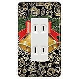 ドレスマ【3口用】クリスマス サンタ トナカイ 【コスモシリーズワイド21対応】 コンセントカバー コンセントプレート スイッチカバー スイッチプレート おしゃれ デザイン 交換用 1口 2口 3口 