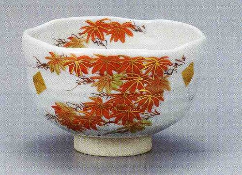 【茶道具】 紅葉・抹茶碗 木箱 九谷焼 