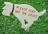 Keep Off the Grass Rustic Cast Iron Dog Yard Sign Stake