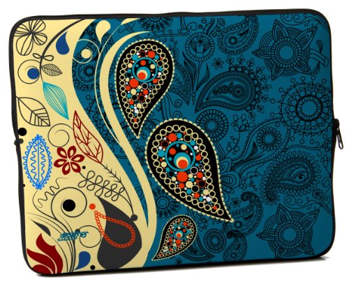 Designer Sleeves Paisley Fashion Sleeve for 13-Inch Laptop, Blue (13DS-PF)