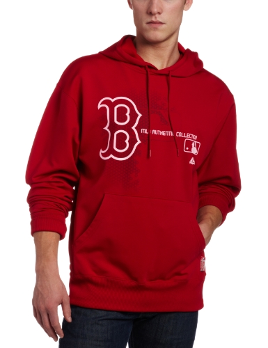 MLB Boston Red Sox Authentic Collection Change Up Long Sleeve Hooded Fleece Pullover, Pro Scarlet, Medium On Sale