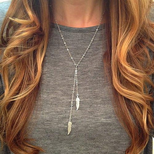 Blooming Jelly Women's Fashion Jewelry Gold Statement Necklace Feathers Long Collares Mujer