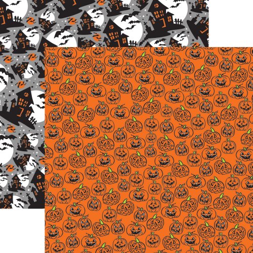 Reminisce Halloween Party 12 by 12-Inch Double Sided Scrapbook Paper, Happy Jack