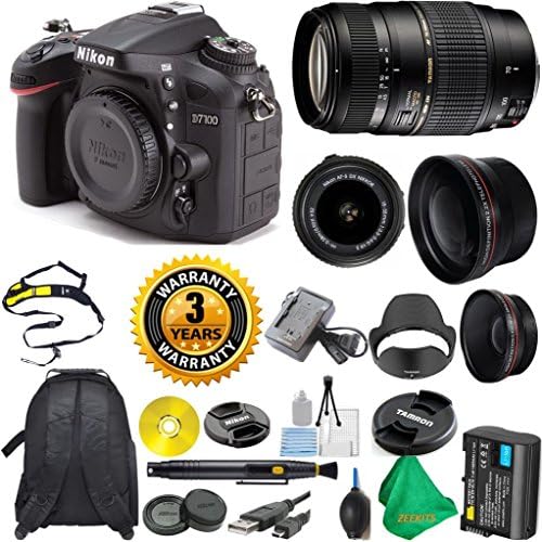 Nikon D7100 Digital SLR with 18-55mm VR Zoom Lens + Tamron 70-300mm + 5pc ZEEKITS Cleaning Set + Backpack + Lens Cleaning Pen + Lens Brush + Wide Angle + 2.2x Telephoto - International Version