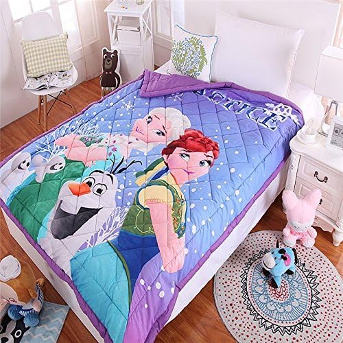 Cotton Thin Summer Lightweight Comforter Quilt Cartoon Pattern Twin Size for Children (Frozen)