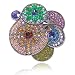 Jugendstil Brosche Multicolor Strass