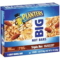 Planters Big Nut Bars, Roasted Triple Nut, 5-Count Bars (Pack of 10)