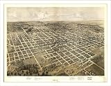 Historic Bloomington, Illinois, c. 1867 (M) Panoramic Map Poster Print Reprint Giclee