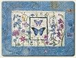 Large Cutting Board ~ Blue Wildflower Butterfly ~ made of tempered glass ~ code 316
