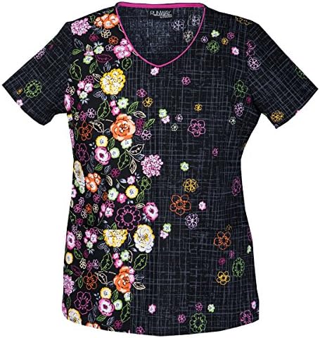 Runway by Cherokee 3658CB Women's V-Neck Top Posey Paradise Posey Paradise X-Large