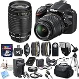 Nikon D3200 24.2 MP CMOS Digital SLR with 18-55mm f/3.5-5.6 AF-S DX VR NIKKOR Zoom Lens & Nikon 70-300mm f/4-5.6G AF Nikkor Lens & CS Premium Package: Includes Transcend 32GB SDHC Memory Card, SD Card Reader, Memory Card Wallet, SLR Hand Strap, Lens Cap Keeper, High Definition Wide Angle Lens, Telephoto HD Lens, 3 Piece Filter Kit, 4 Piece Macro Close Up Set, Wireless Shutter Release, Shoe Mount Flash, Nikon ENEL14 Replacement Battery, Rapid Travel Charger With Car Adapter, HDMI Cable, Tulip Lens Hood, Full Size Tripod, Weather Resistant Carrying Case, Brush Blower, Cleaning Kit, LCD Screen Protectors & CS Microfiber Cleaning Cloth