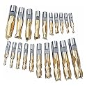 Grizzly G9760 20 pc. 2 & 4 Flute TiN End Mill Set