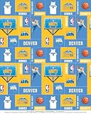 NBA Denver Nuggets Basketball Print Fleece Fabric By the yard