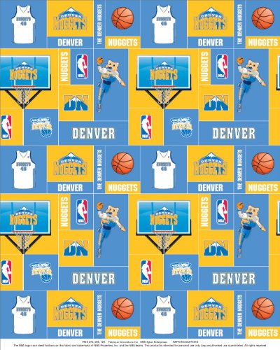 NBA Denver Nuggets Basketball Print Fleece Fabric