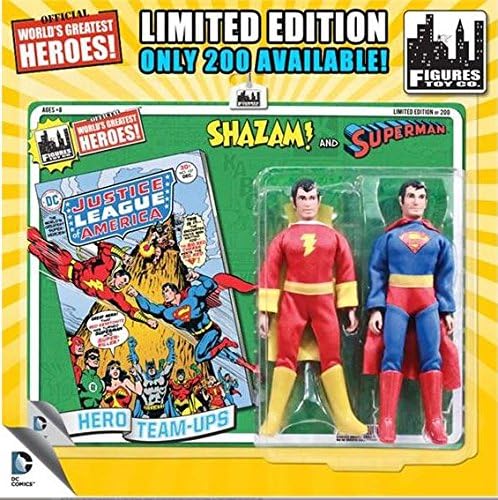 DC Superman World's Greatest Super Heroes Retro Two-Pack Series 1 Superman &amp; Shazam 8" Action Figure 2-Pack