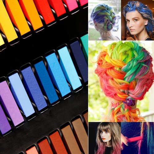 Avilady Hair Chalk - 24 pastels pour cheveux - Coloration cheveux simplement - lavable à l'eau - non toxique et sans produits chimiques Avilady Hair Chalk - 24 pastels pour cheveux - Coloration cheveux simplement - lavable à l'eau - non toxique et sans produits chimiques