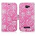Alcatel One Touch - Cellularvilla Pu Leather Wallet Card Flip Open Pocket Case Cover Pouch for Alcatel One Touch Fierce 2 7040T (Pink Glitter)