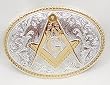 MASONIC SILVER/GOLD PLATED BELT BUCKLE