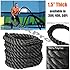 Battle Rope NEXPro - Polydac Undulation Rope Exercise Fitness Training - 1.5" width Avail. in 30ft, 40ft, 50ft Length BLACK