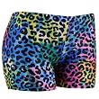 Tuga Juniors/Womens Leopard Tie Dye Spandex Shorts, 3 Inch Inseam