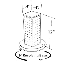Azar 700220-BLK 4-Sided Revolving Pegboard Counter Display, Black