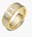 14 Karat Designer Two-Tone Gold 3 Diamond Wedding Band Ring