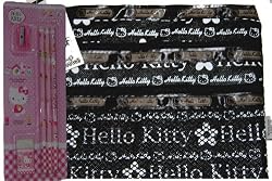 New Hello Kitty Triple Comparment Pencil Case & Stationery Set