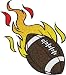 Sporting Goods : Flaming Football Glitter Temporary Tattoos